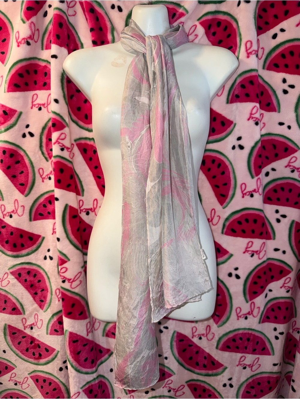🩷🩶 Abstract Silk Scarf